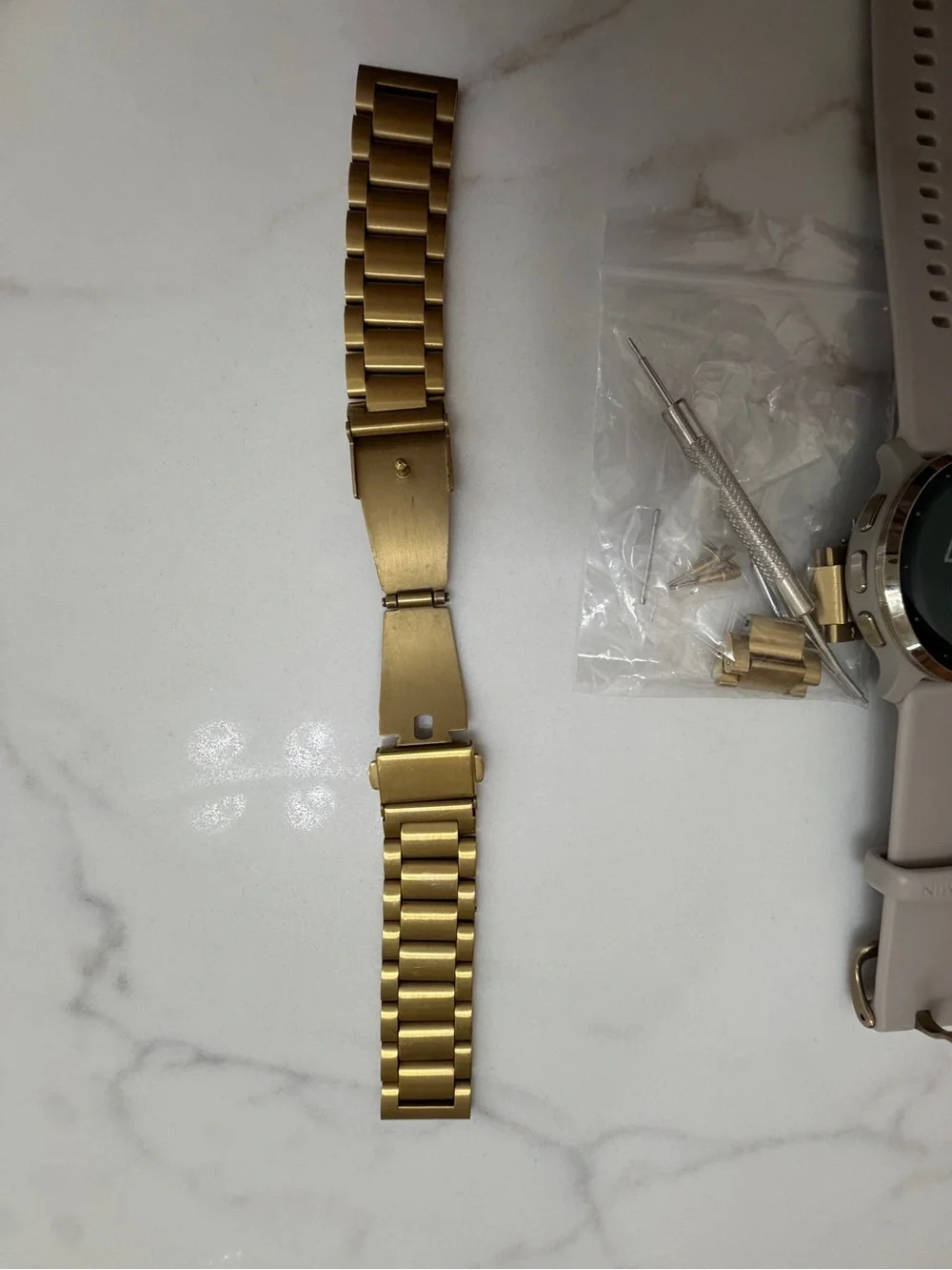 garmin Venu 2S Smartwatch - Beige with Gold Bezel